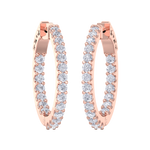Load image into Gallery viewer, Diamond eternity hoop earrings in yellow gold with white diamonds of 2.00 ct in weight