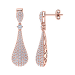 Load image into Gallery viewer, Diamond chandelier earrings in rose gold with white diamonds of 1.73 ct in weight