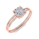 Load image into Gallery viewer, Petite ring in yellow gold with white diamonds of 0.16 ct in weight