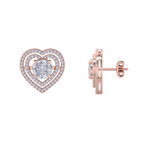 Load image into Gallery viewer, Heart earrings in white gold with illusion white diamonds of 0.94 ct in weight