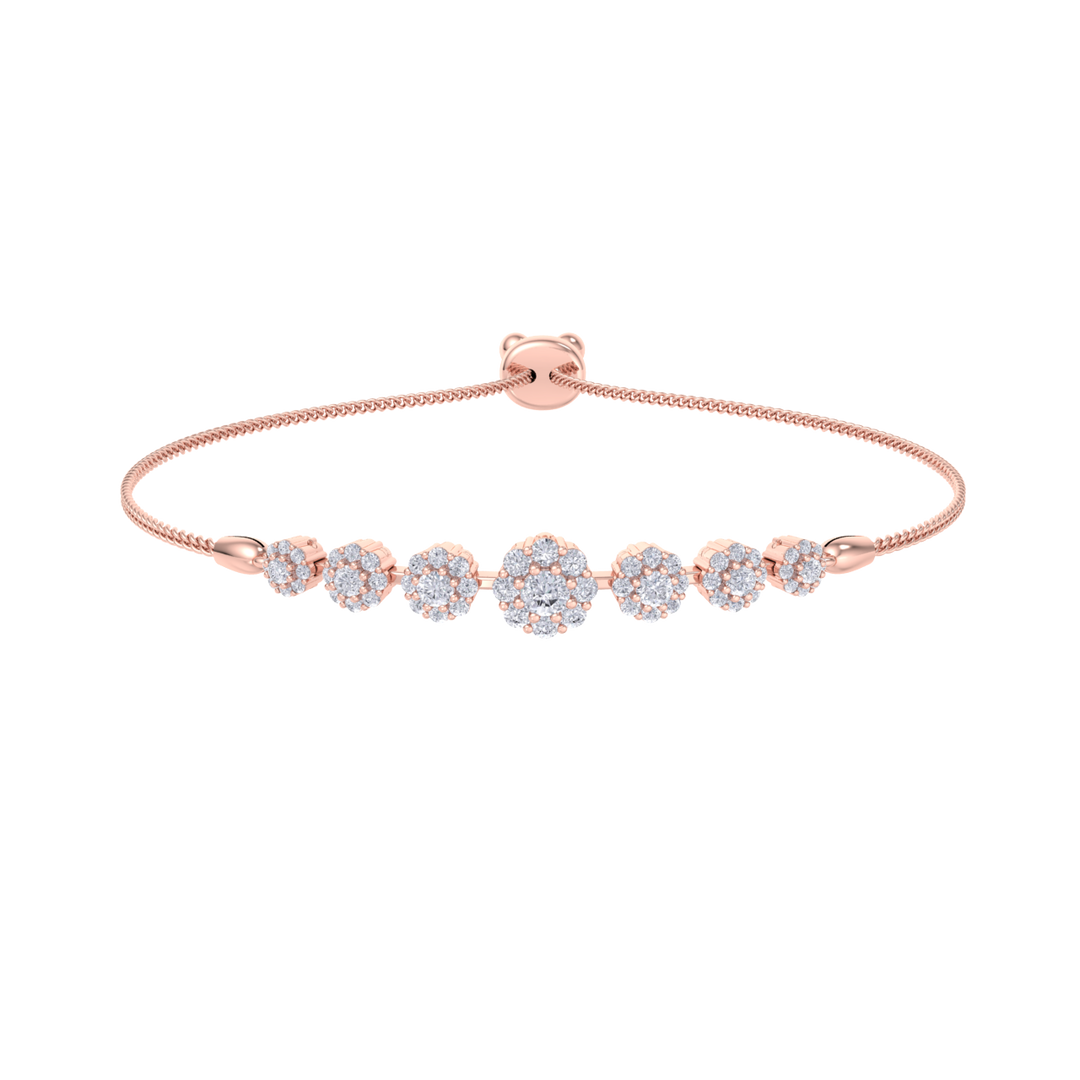 Diamond bracelet in yellow gold with white diamonds of 0.86 ct in weight