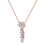 Load image into Gallery viewer, Flower necklace in yellow gold with white diamonds of 0.80 ct in weight