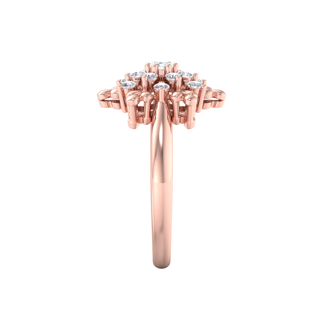 Diamond ring in rose gold with white diamonds of 0.37 ct in weight