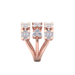 Load image into Gallery viewer, Triple band hearts ring in white gold with white diamonds of 3.24 ct in weight