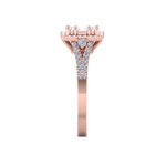 Load image into Gallery viewer, Square cluster engagement diamond ring in rose gold with white diamonds of 0.61 ct in weight