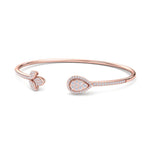 Load image into Gallery viewer, Diamond cuff bracelet in yellow gold with white diamonds of 0.56 ct in weight