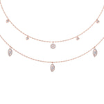 Load image into Gallery viewer, Multi-strand necklace in rose gold with white diamonds of 0.65 ct in weight