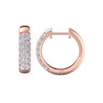 Load image into Gallery viewer, Diamond huggies earrings in white gold with white diamonds of 0.99 ct in weight