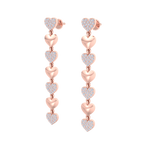 Load image into Gallery viewer, Dangle earrings with gold hearts in white gold with white diamonds of 1.01 ct in weight