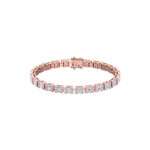 Load image into Gallery viewer, Baguette tennis bracelet in white gold with white diamonds of 3.50 ct in weight