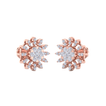 Load image into Gallery viewer, Stud earrings in rose gold with white diamonds of 0.89 ct in weight