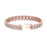 Load image into Gallery viewer, Tapper diamond curb chain link bracelet in rose gold with white diamonds of 6.30 ct in weight