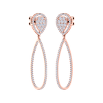 Load image into Gallery viewer, Dangle hoop earrings in yellow gold with white diamonds of 1.11 ct in weight