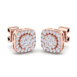 Load image into Gallery viewer, Elegant stud earrings in yellow gold with white diamonds of 0.51 ct in weight