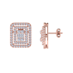 Load image into Gallery viewer, Square stud earrings in yellow gold with white diamonds of 1.83 ct in weight