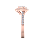 Load image into Gallery viewer, Heart cluster diamond ring in rose gold with white diamonds of 0.50 ct in weight