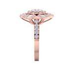 Load image into Gallery viewer, Diamond flower ring in rose gold with white diamonds of 1.52 ct in weight