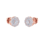 Load image into Gallery viewer, Round shaped stud earrings in white gold with white diamonds of 0.65 ct in weight