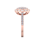 Load image into Gallery viewer, Round cluster ring in yellow gold with white diamonds of 0.92 ct in weight