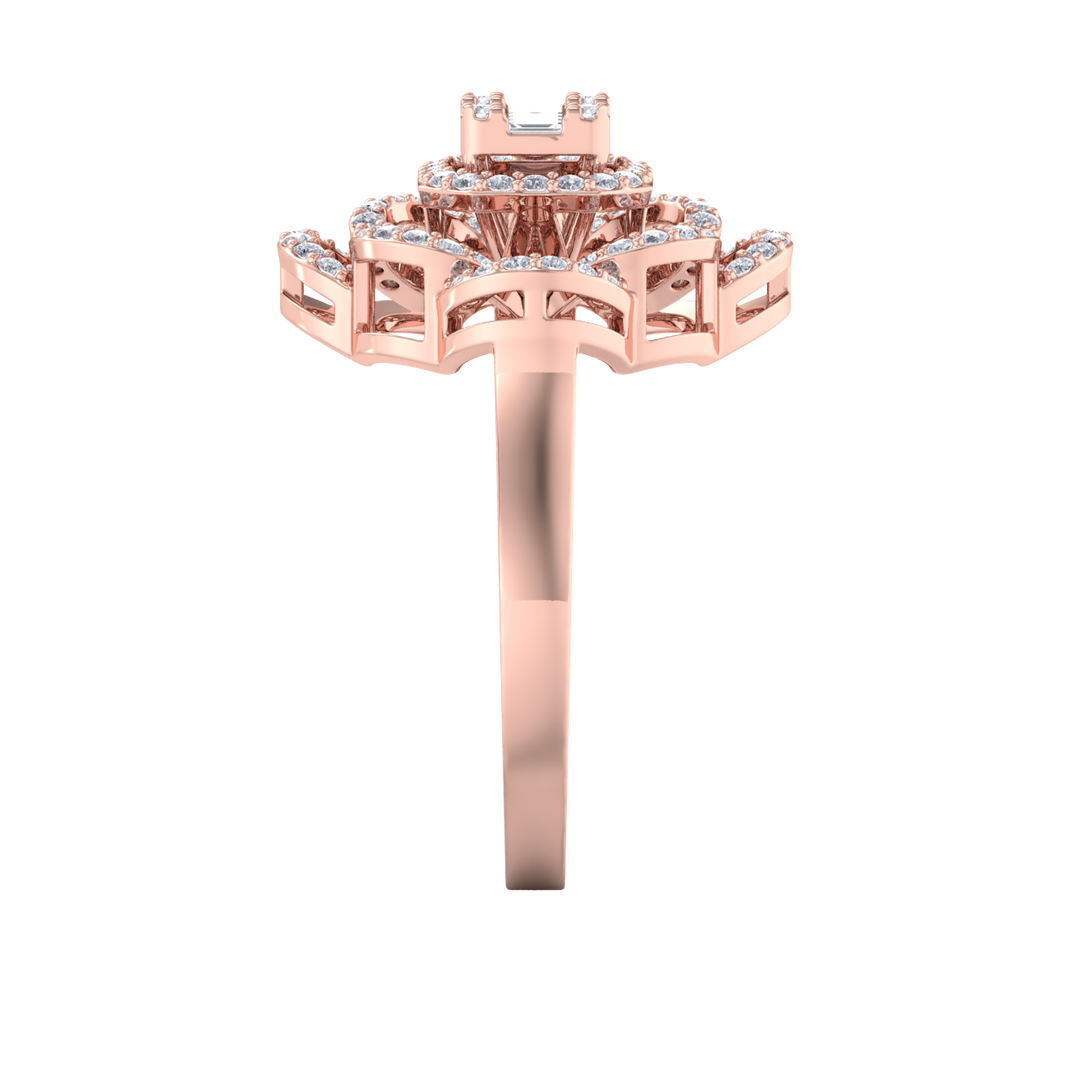 Diamond ring in yellow gold with white diamonds of 0.53 ct in weight