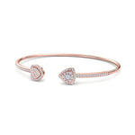 Load image into Gallery viewer, Cuff bracelet in rose gold with white diamonds of 0.56 ct in weight