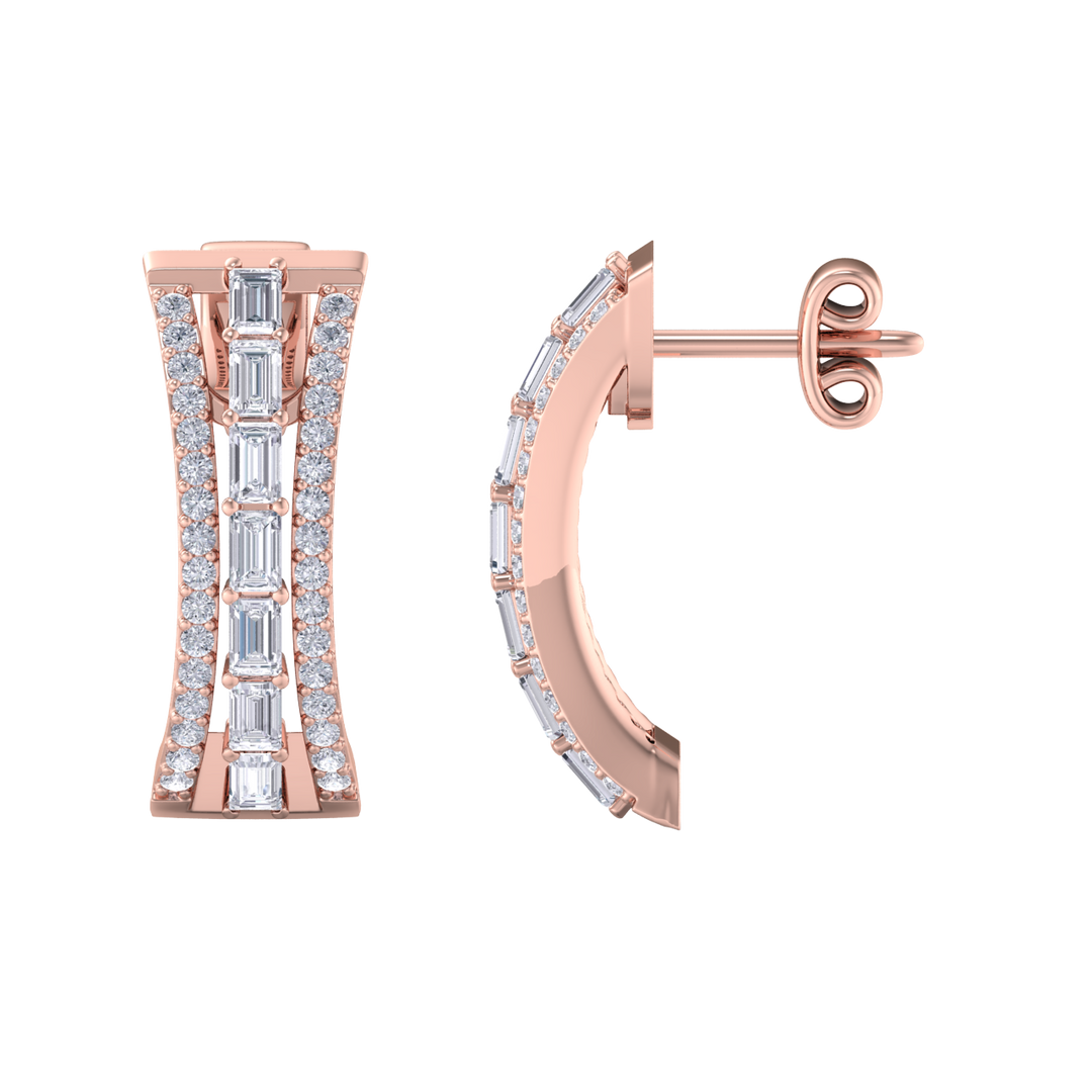 Diamond earrings in yellow gold with white diamonds of 1.13 ct in weight