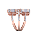 Load image into Gallery viewer, Three band ring in white gold with white diamonds of 1.59 ct in weight