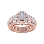 Load image into Gallery viewer, Halo cluster ring in rose gold with white diamonds of 1.53 ct in weight