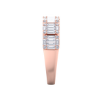 Load image into Gallery viewer, Baguette half eternity ring in rose gold with white diamonds of 2.28 ct in weight