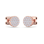 Load image into Gallery viewer, Classic round stud earrings in yellow gold with white diamonds of 0.26 ct in weight