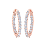 Load image into Gallery viewer, Diamond eternity hoop earrings in yellow gold with white diamonds of 4.82 ct in weight