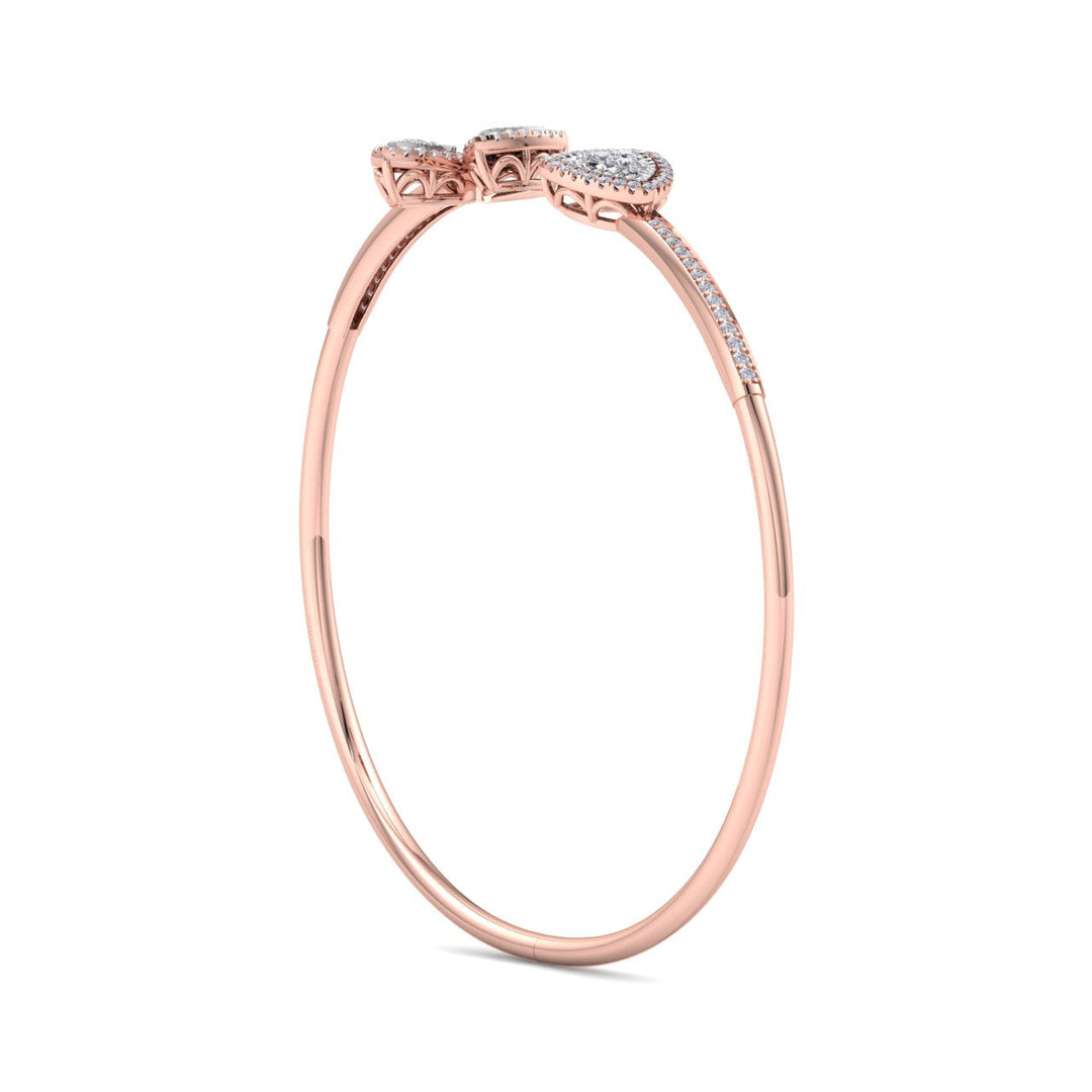 Cuff bracelet in rose gold with white diamonds of 0.53 ct in weight