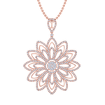 Load image into Gallery viewer, Diamond flower pendant in yellow gold with white diamonds of 3.35 ct in weight