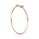 Load image into Gallery viewer, Hearts cuff bracelet in yellow gold with white diamonds of 0.56 ct in weight