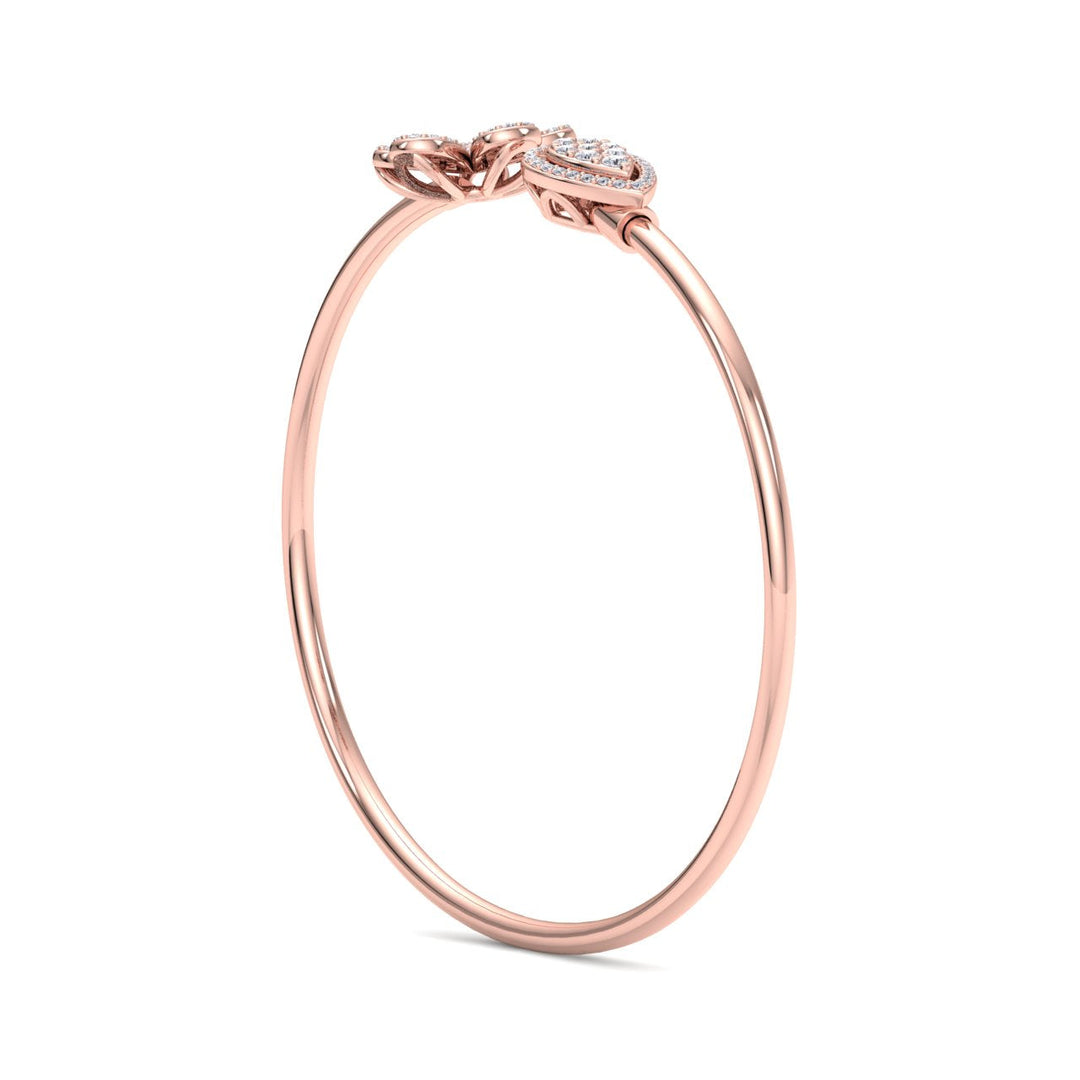 Cuff bracelet in rose gold with white diamonds of 0.49 ct in weight