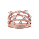Load image into Gallery viewer, Multi-band ring in yellow gold with white diamonds of 0.90 ct in weight