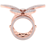 Load image into Gallery viewer, Enchanted butterfly ring in rose gold with white diamonds of 2.79 ct in weight