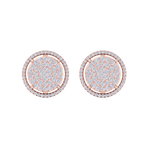 Load image into Gallery viewer, Halo stud earrings in rose gold with white diamonds of 1.11 ct in weight