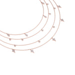 Load image into Gallery viewer, Multi-strand drop necklace in rose gold with white diamonds of 0.68 ct in weight