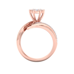 Load image into Gallery viewer, Cluster solitaire ring in white gold with white diamonds of 0.57 ct in weight