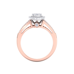 Load image into Gallery viewer, Cluster engagement ring in white gold with white diamonds of 0.44 ct in weight