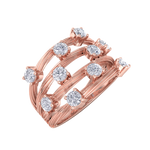 Load image into Gallery viewer, Multi-band ring in yellow gold with white diamonds of 0.90 ct in weight