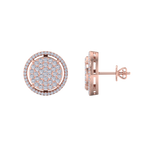 Load image into Gallery viewer, Halo stud earrings in yellow gold with white diamonds of 1.11 ct in weight