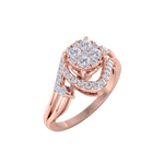 Load image into Gallery viewer, Engagement ring in rose gold with white diamonds of 0.26 ct in weight