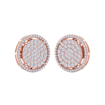 Load image into Gallery viewer, Halo stud earrings in rose gold with white diamonds of 1.11 ct in weight