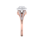 Load image into Gallery viewer, Cluster engagement ring in yellow gold with white diamonds of 0.44 ct in weight