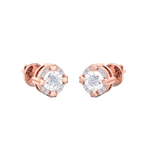 Load image into Gallery viewer, Halo earrings with miracle plate in rose gold with white diamonds of 0.20 ct in weight