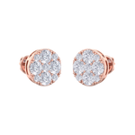 Load image into Gallery viewer, Round stud earrings in rose gold with white diamonds of 2.45 ct in weight