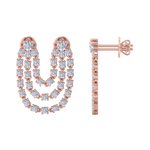 Load image into Gallery viewer, Duo diamond earrings in rose gold with white diamonds of 2.44 ct in weight