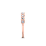 Load image into Gallery viewer, Milgrain wedding band in rose gold with white diamonds of 0.25 ct in weight